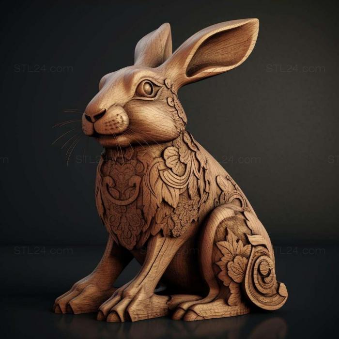 Nature and animals (rabbit 3d model 2, NATURE_1846) 3D models for cnc
